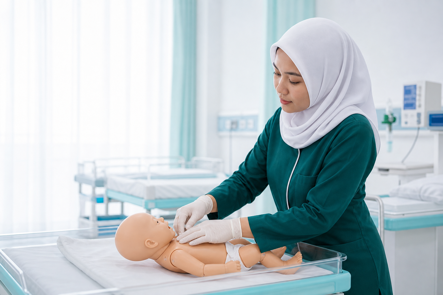 Mahasiswi Profesi Kebidanan UMRI di laboratorium klinik