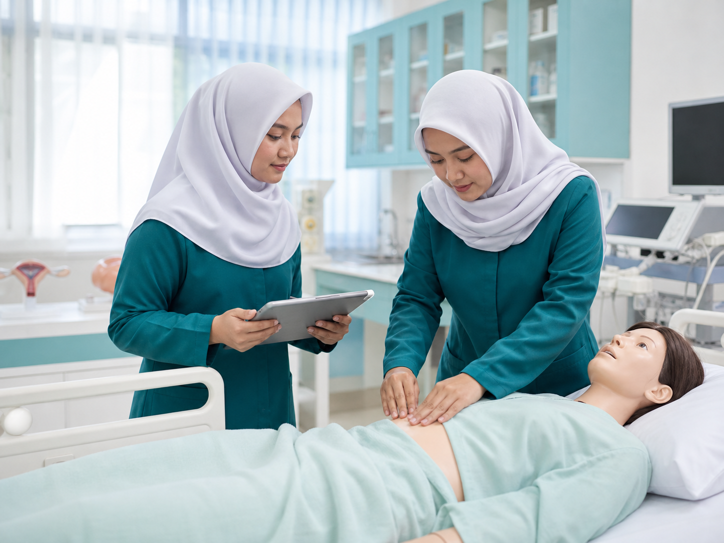 Praktik pemeriksaan klinik dengan manekin simulasi