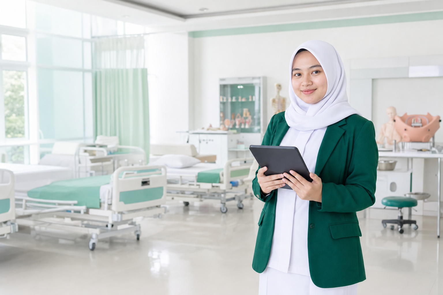 Mahasiswi Sarjana Kebidanan UMRI di laboratorium