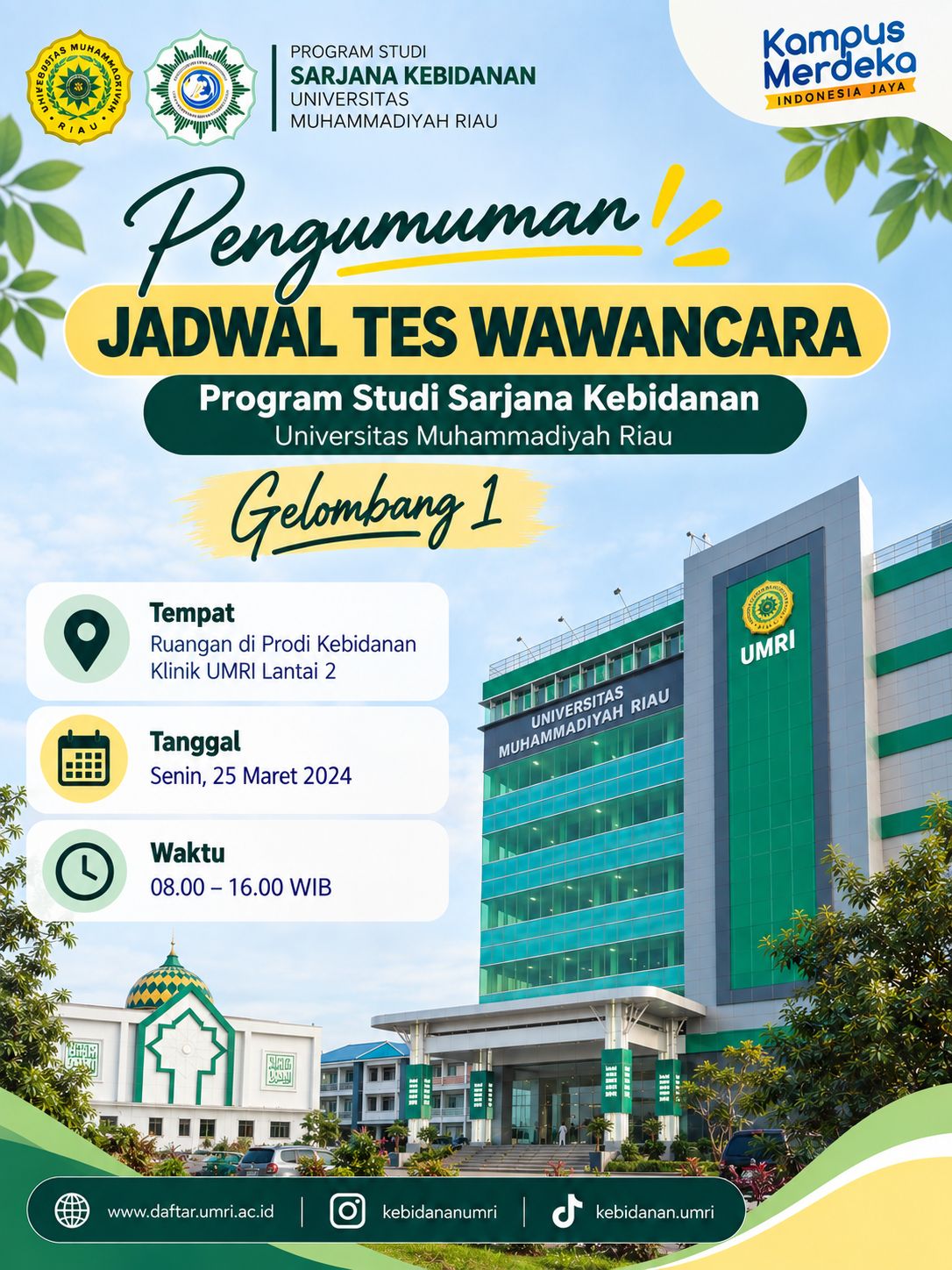 Jadwal Tes Wawancara Gelombang 1 TA 2024/2025