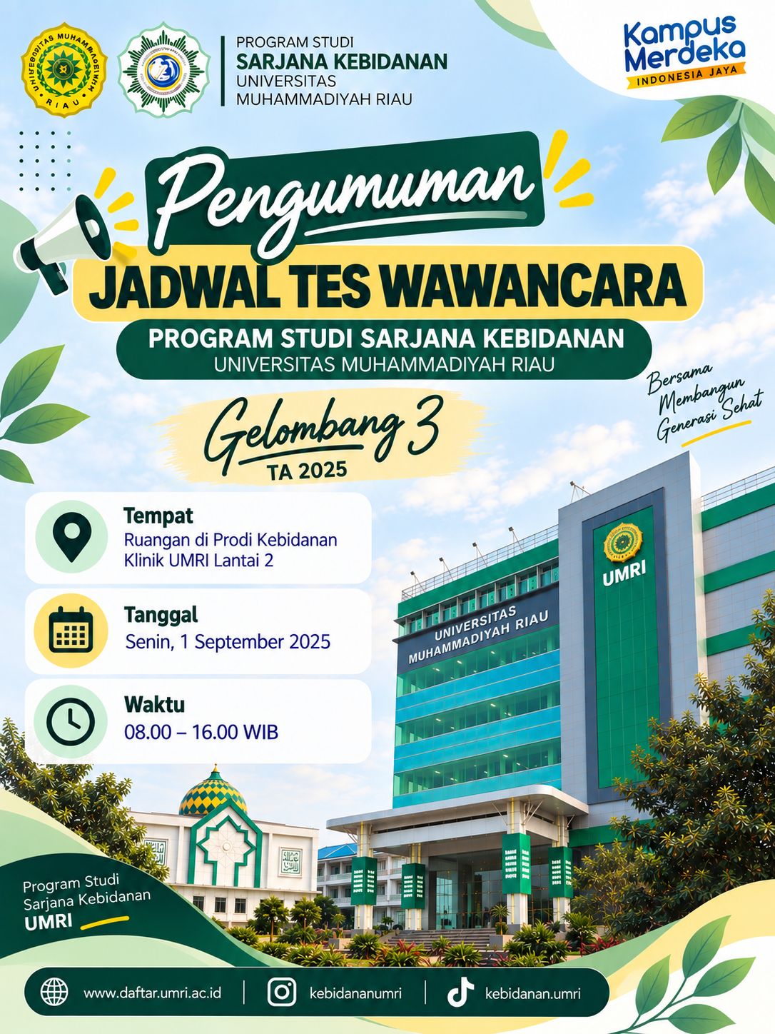 Jadwal Tes Wawancara Gelombang 3 TA 2025/2026