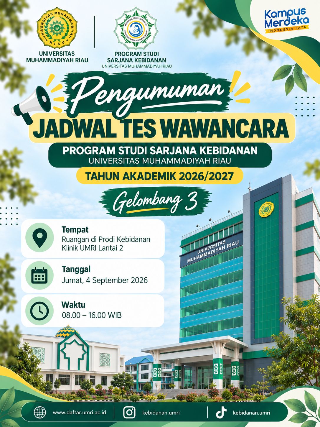 Jadwal Tes Wawancara Gelombang 3 TA 2026/2027